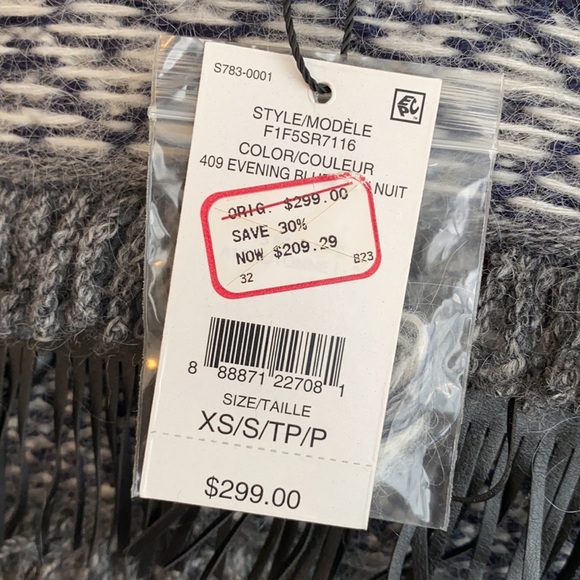 Lord & Taylor 424 Fifth Fringed Open Cardigan Sweater - Picture 5 of 9